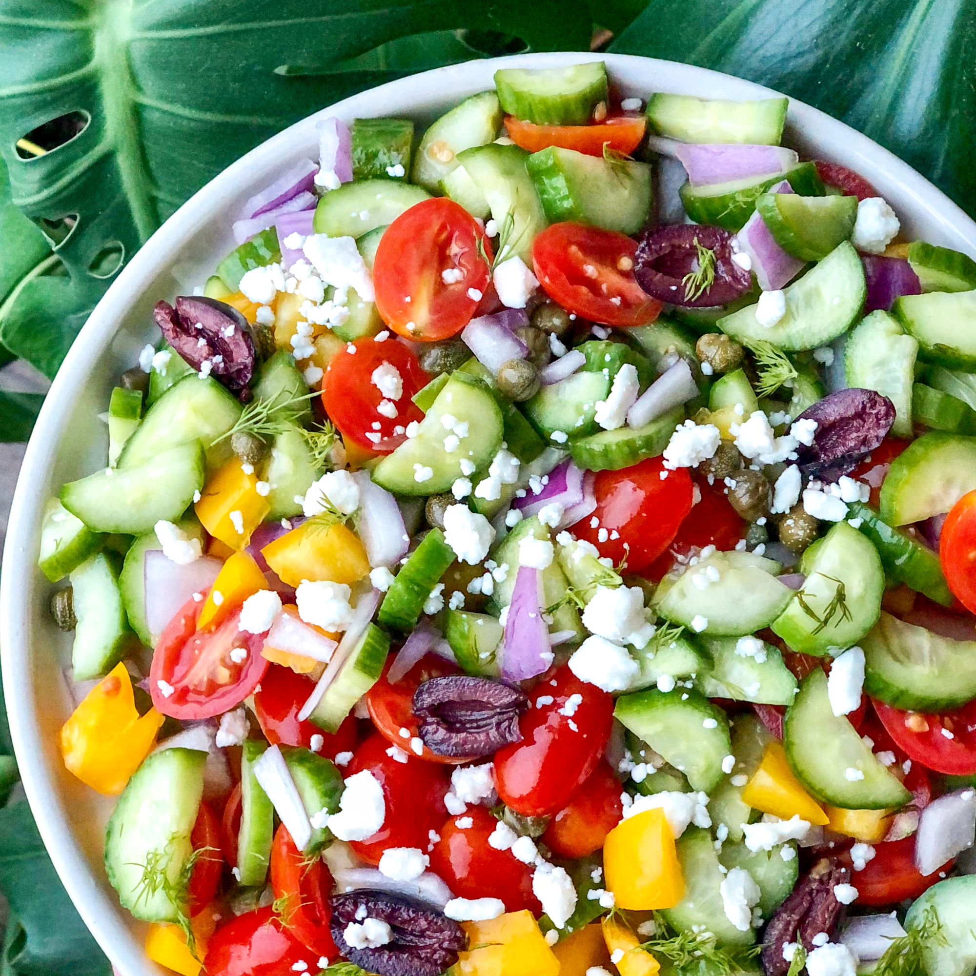 Mediterranean Chopped Salad {Paleo, Vegan} 