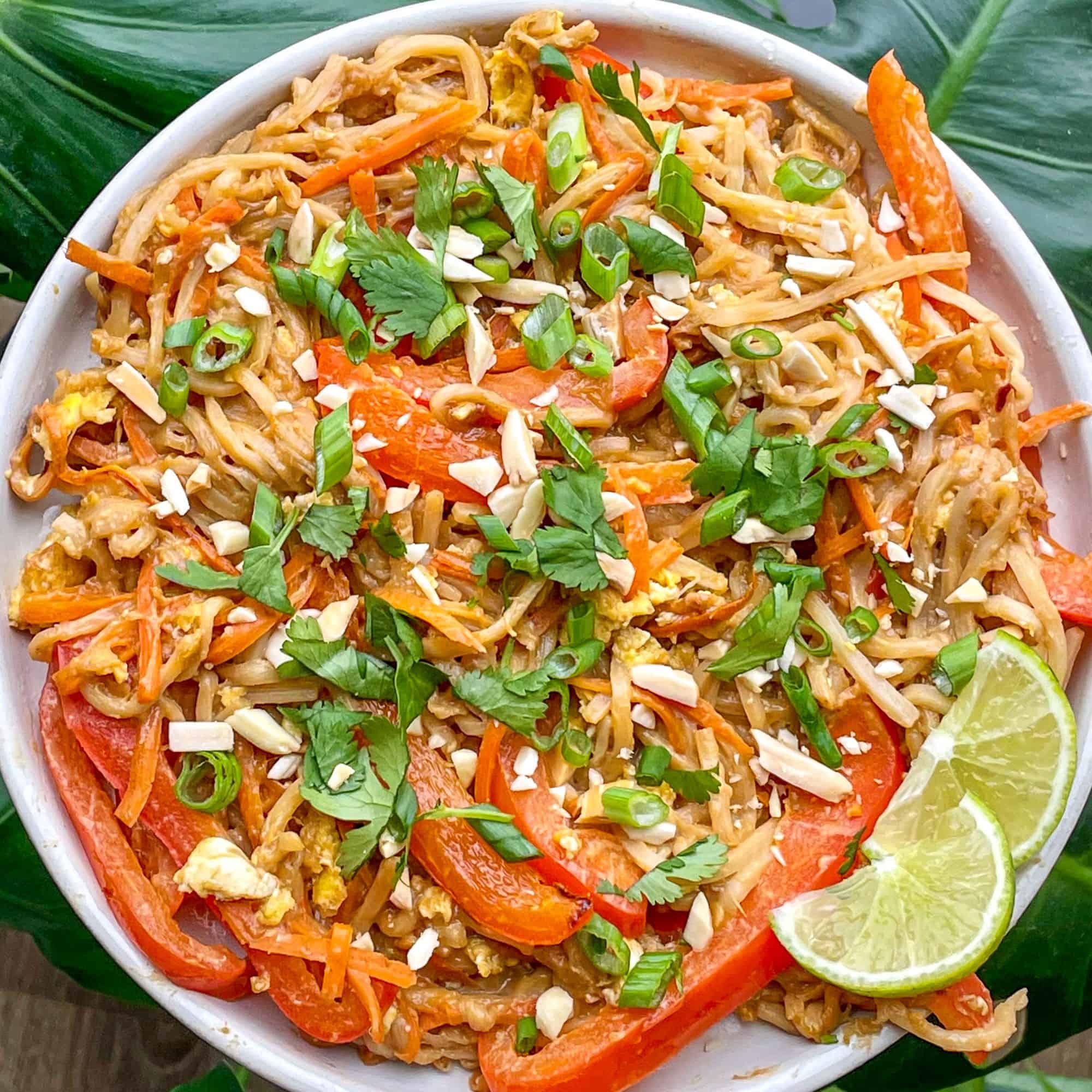 Veggie Pad Thai Made Hearts of Palm Noodles - Healthykel