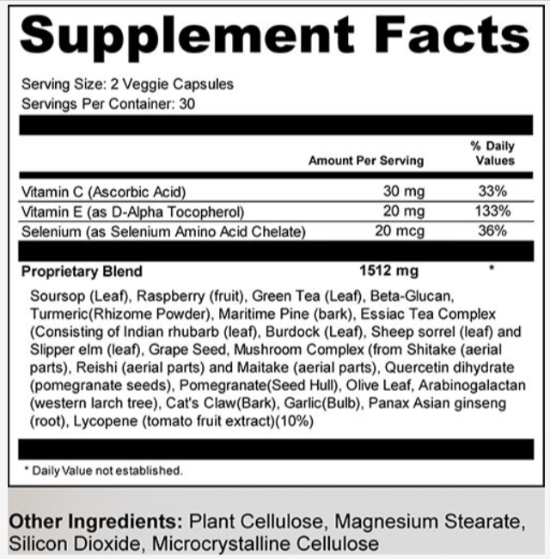 Mycosoothe Supplement Fact