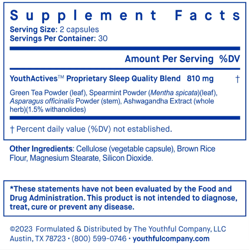 youthful sleep supplemt